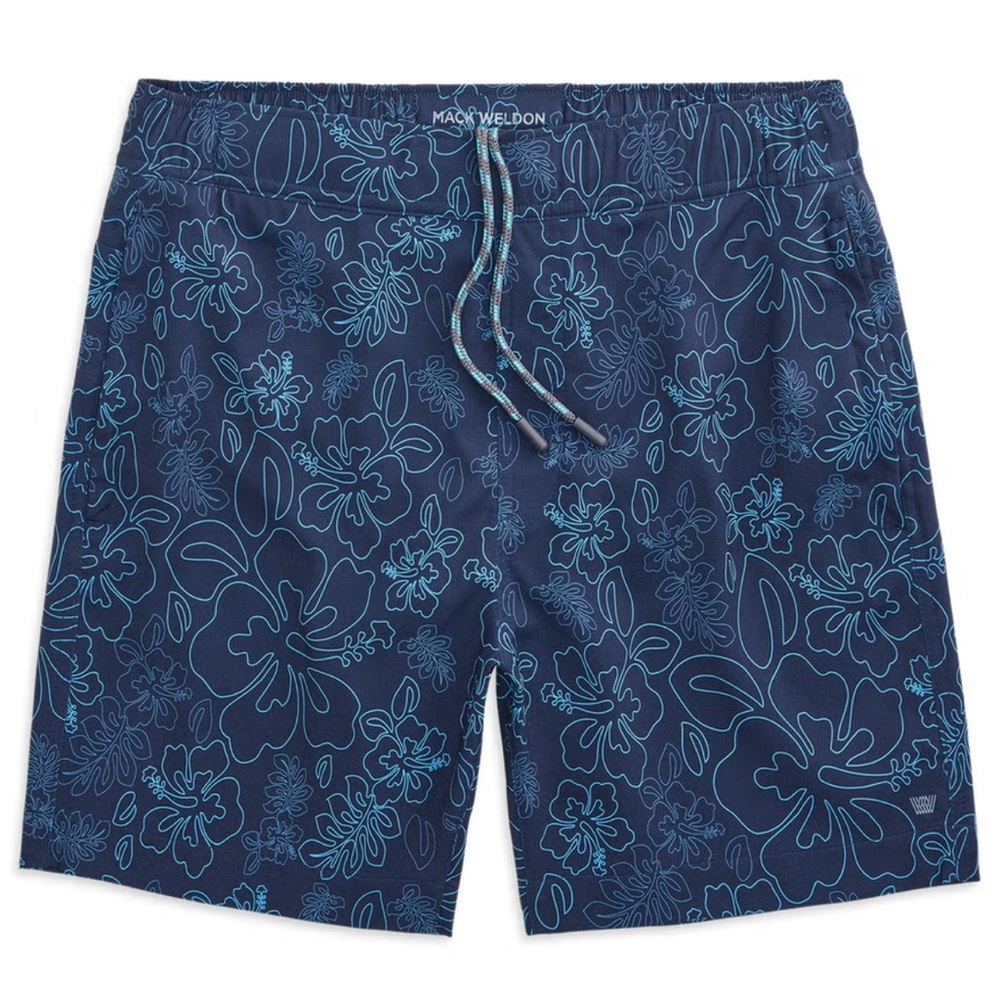 Mack Weldon Heybiscus True Navy Lined Swim Trunks - XXL